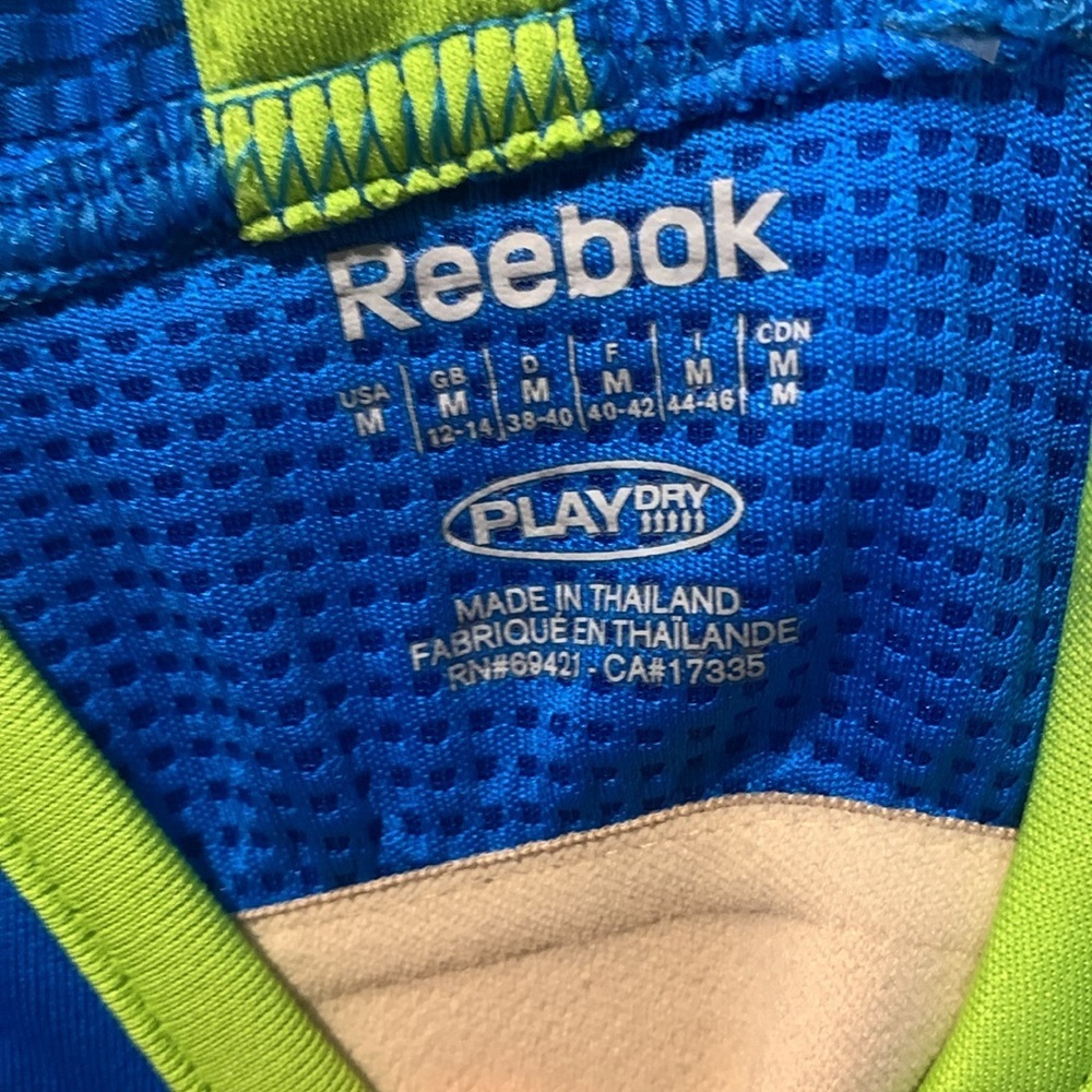 ⭐️ 5 for 20$! ⭐️ Reebok Racerback Bright Blue and Lime Green Athletic Tank Top - Picture 5 of 5